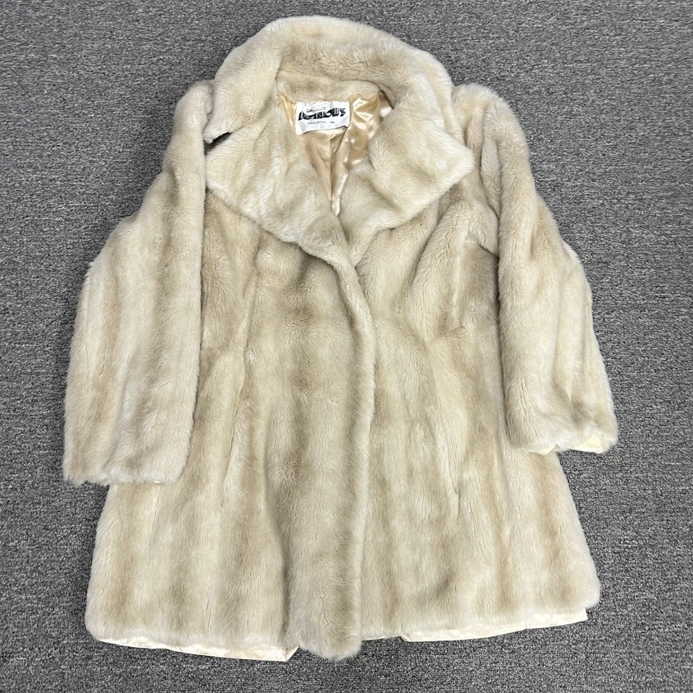 Deisroth's Faux Fur Coat Women Medium Cream Vintage Style VI Ltd Hazleton PA